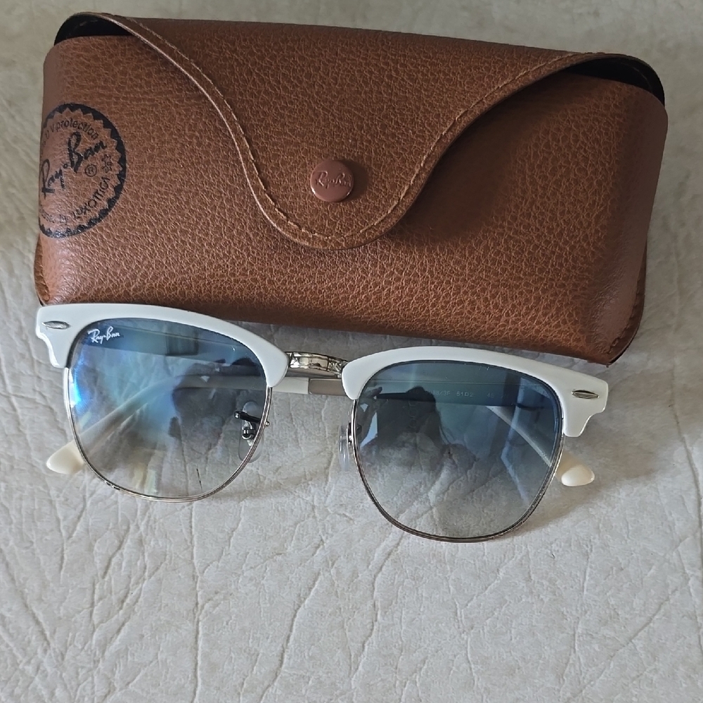 Ray-Ban White and Silver Sunglasses